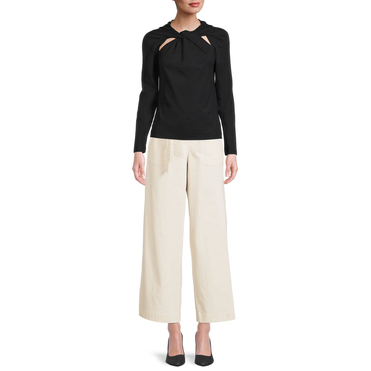 The Get Womens Cut Out Long Sleeve Top