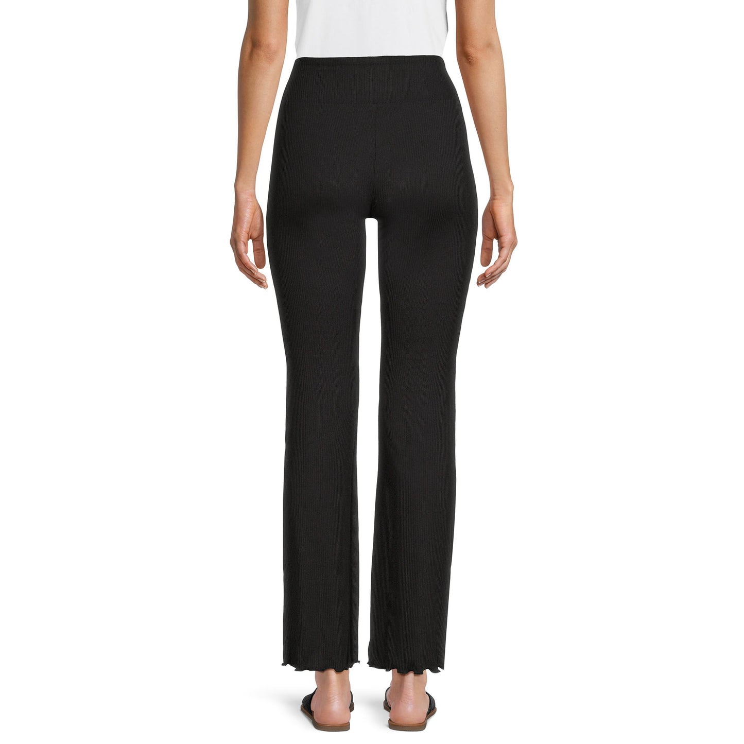 No Boundaries Juniors Flare Pants with Lettuce Edge Hem,