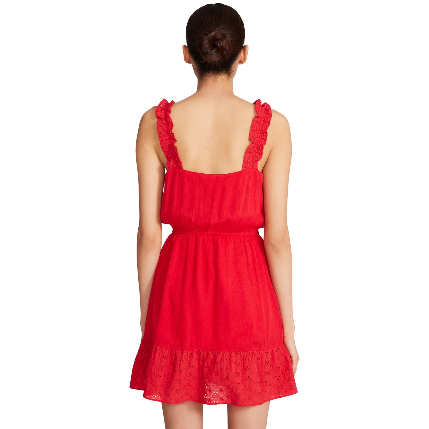 Luv Betsey By Betsey Johnson Womens Eyelet Ruffle Dress