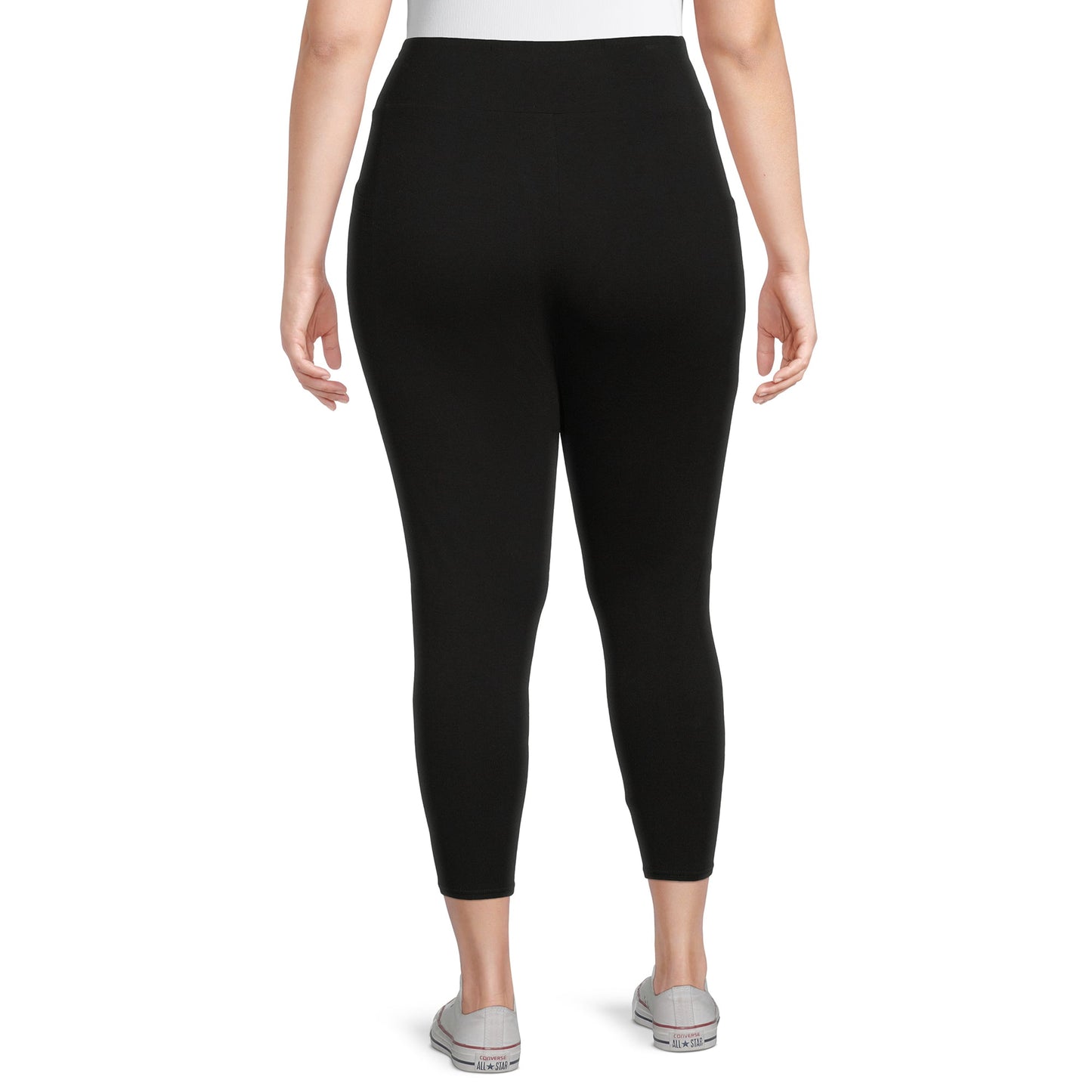Terra & Sky Womens Plus Size Capri Leggings with Pockets, 2-Pack
