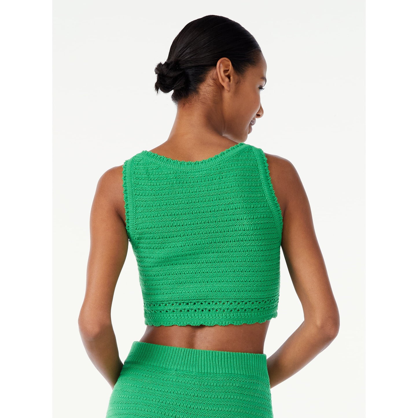 Scoop Women's Crochet Sleeveless Crop Top