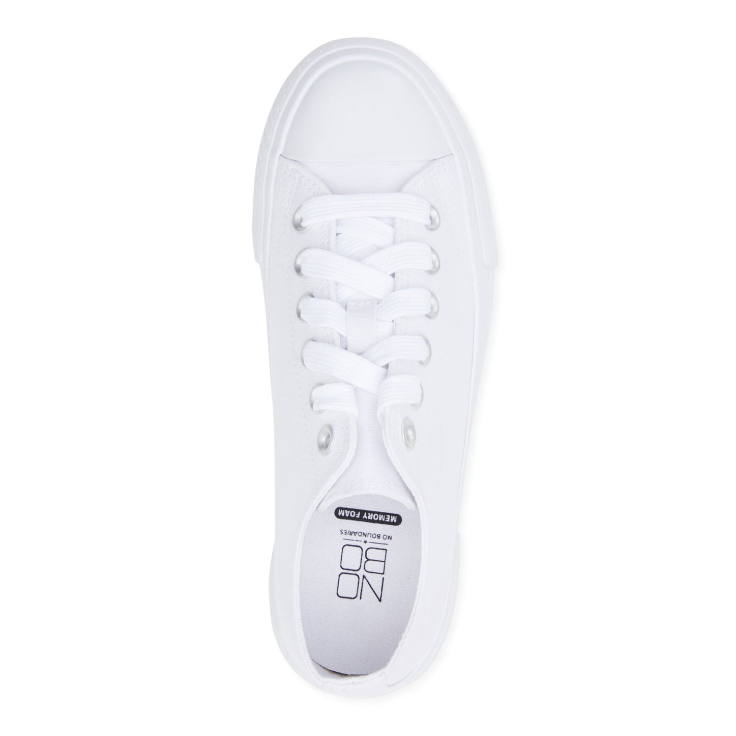 No Boundaries Women's Platform Classic Lace up Casual Canvas Sneakers