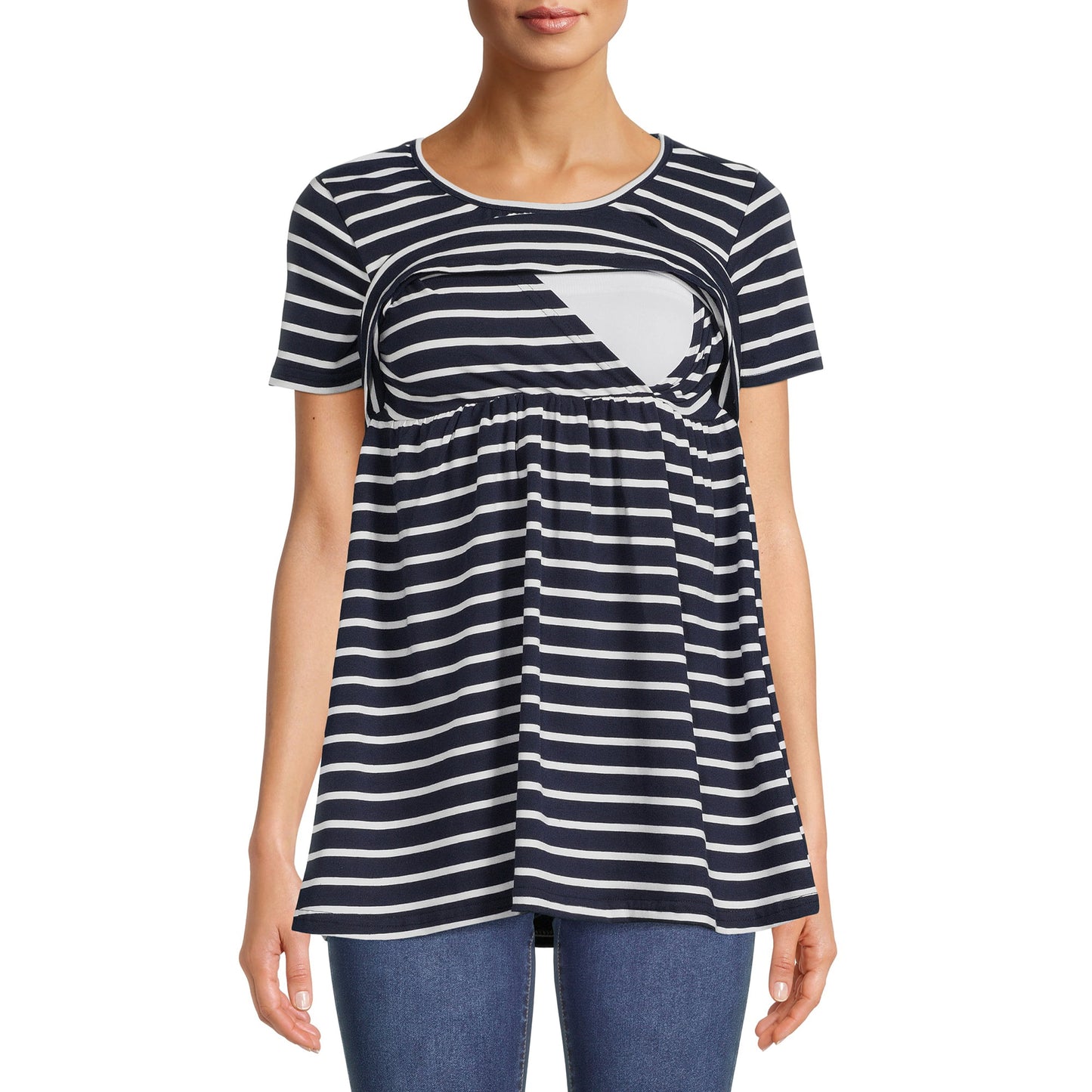 Oh! Mamma Maternity Womens Overlay Maternity and Nursing Top (Womens and Womens Plus)