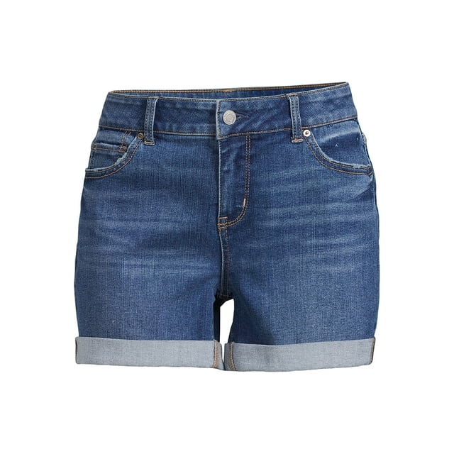 Time and Tru Womens Pull-On Denim Shorts, 4 Insea,