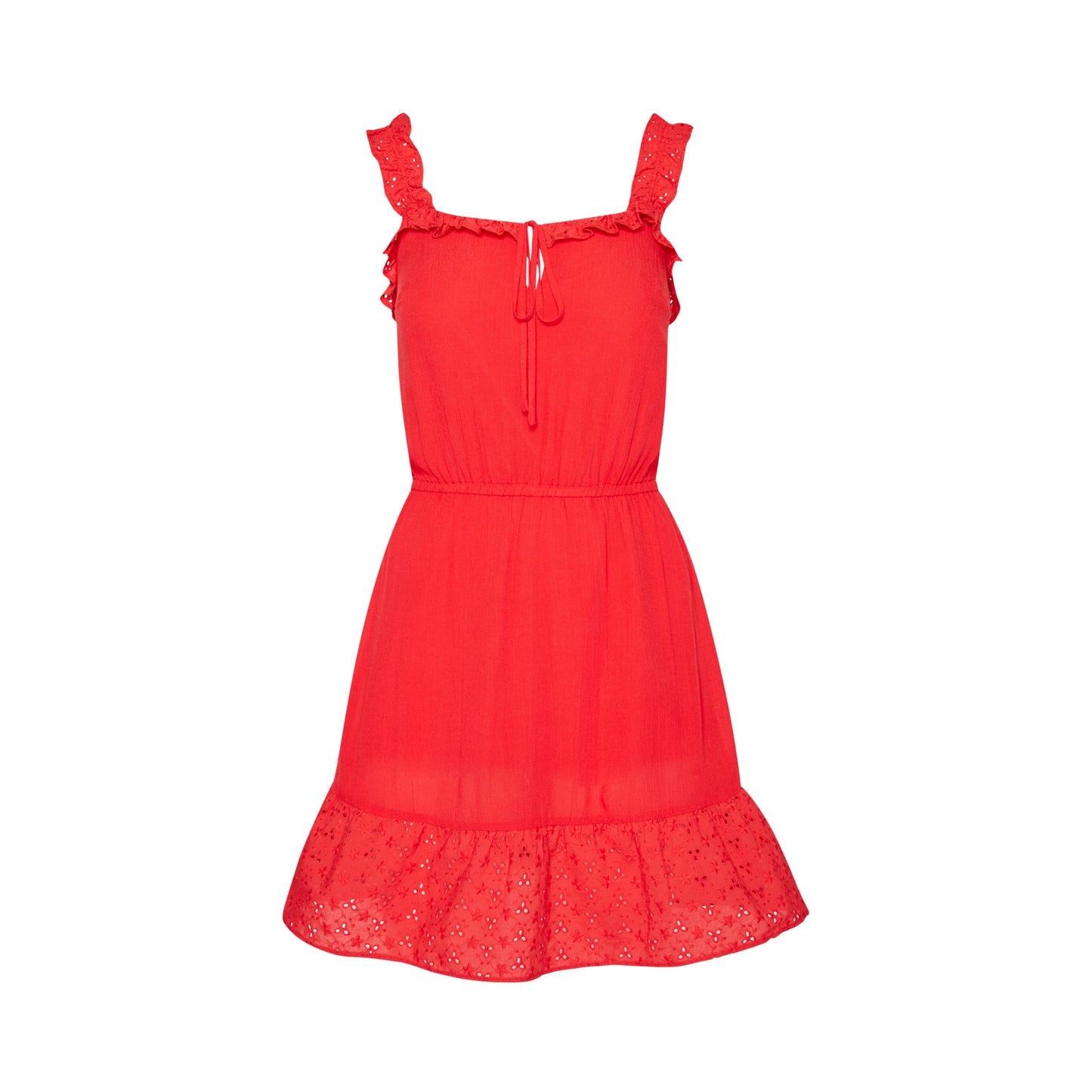 Luv Betsey By Betsey Johnson Womens Eyelet Ruffle Dress