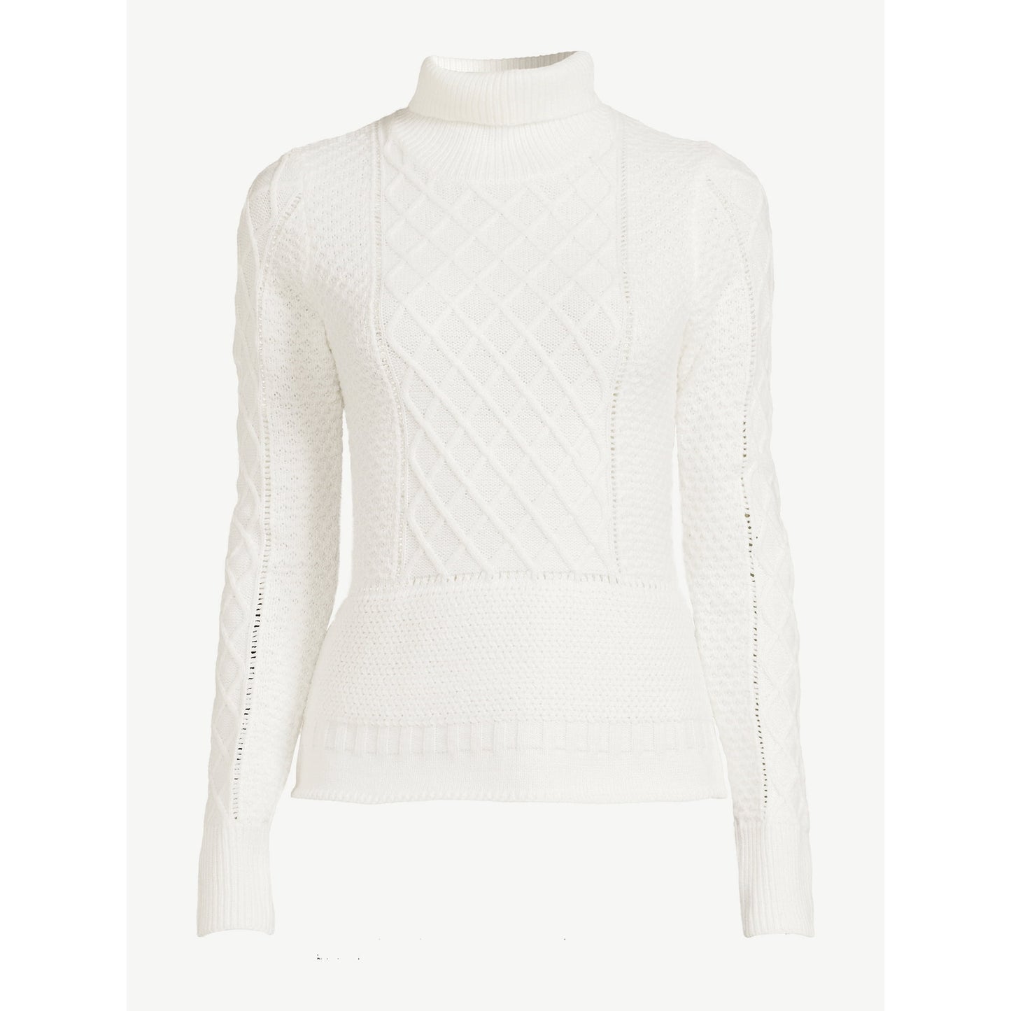 Scoop Womens Cable Knit Turtleneck Sweater