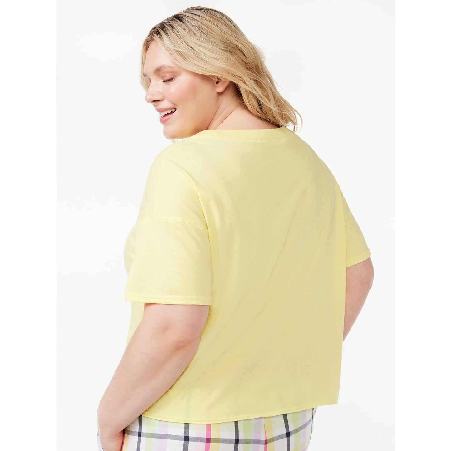 Joyspun Womens Short Sleeve Tee and Woven Shorts Pajama Set,