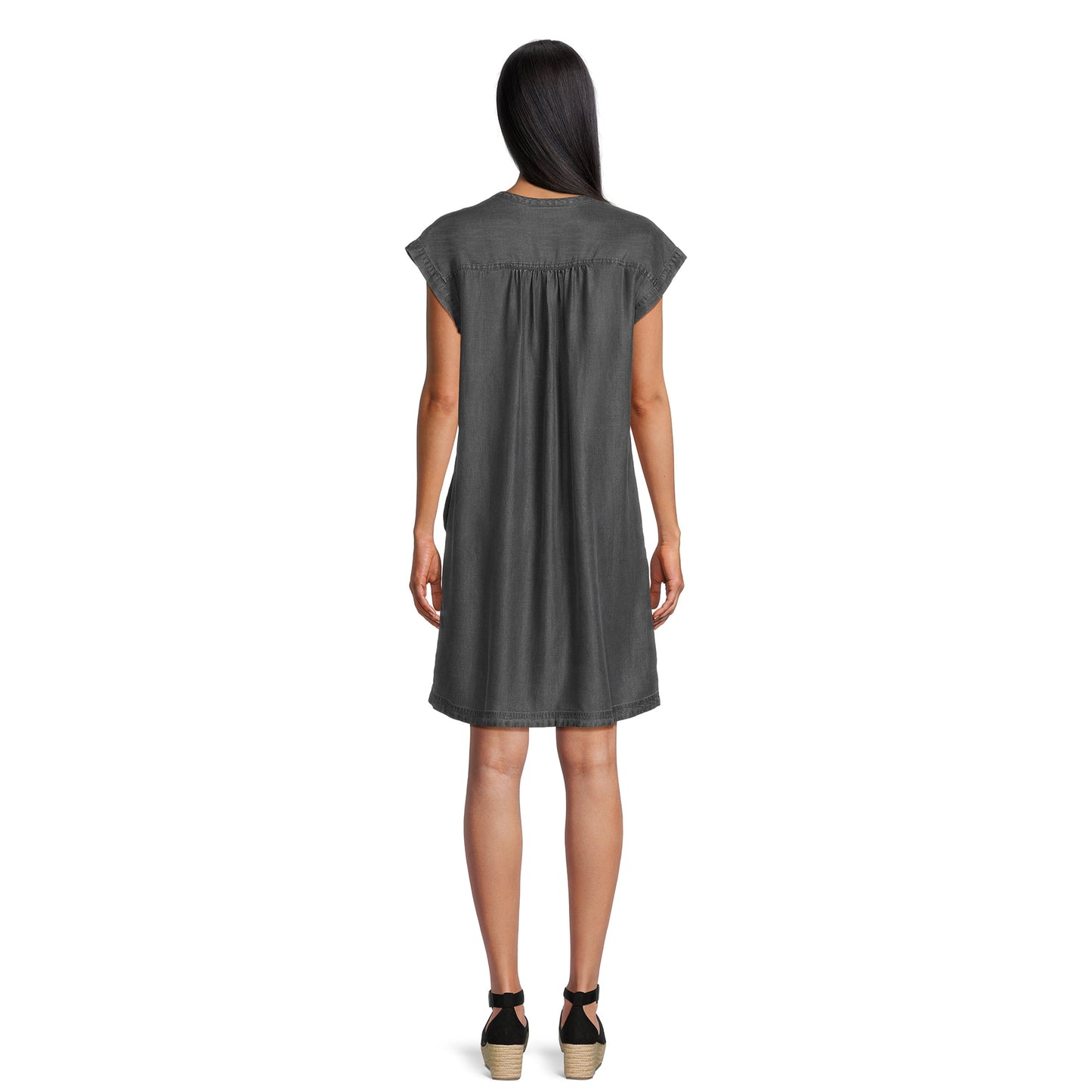 Time and Tru Womens Dolman Sleeve V-Neck Shirt Dress
