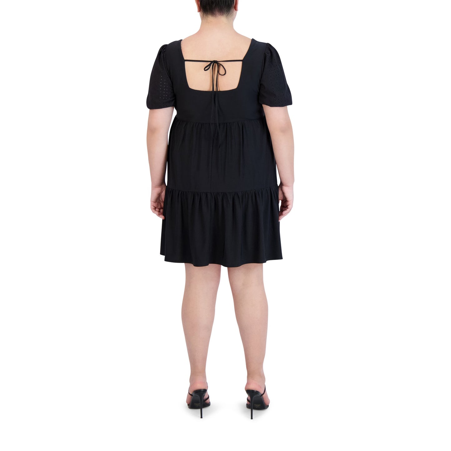 BCBG Paris Women's Knit Eyelet Sleeve Dress