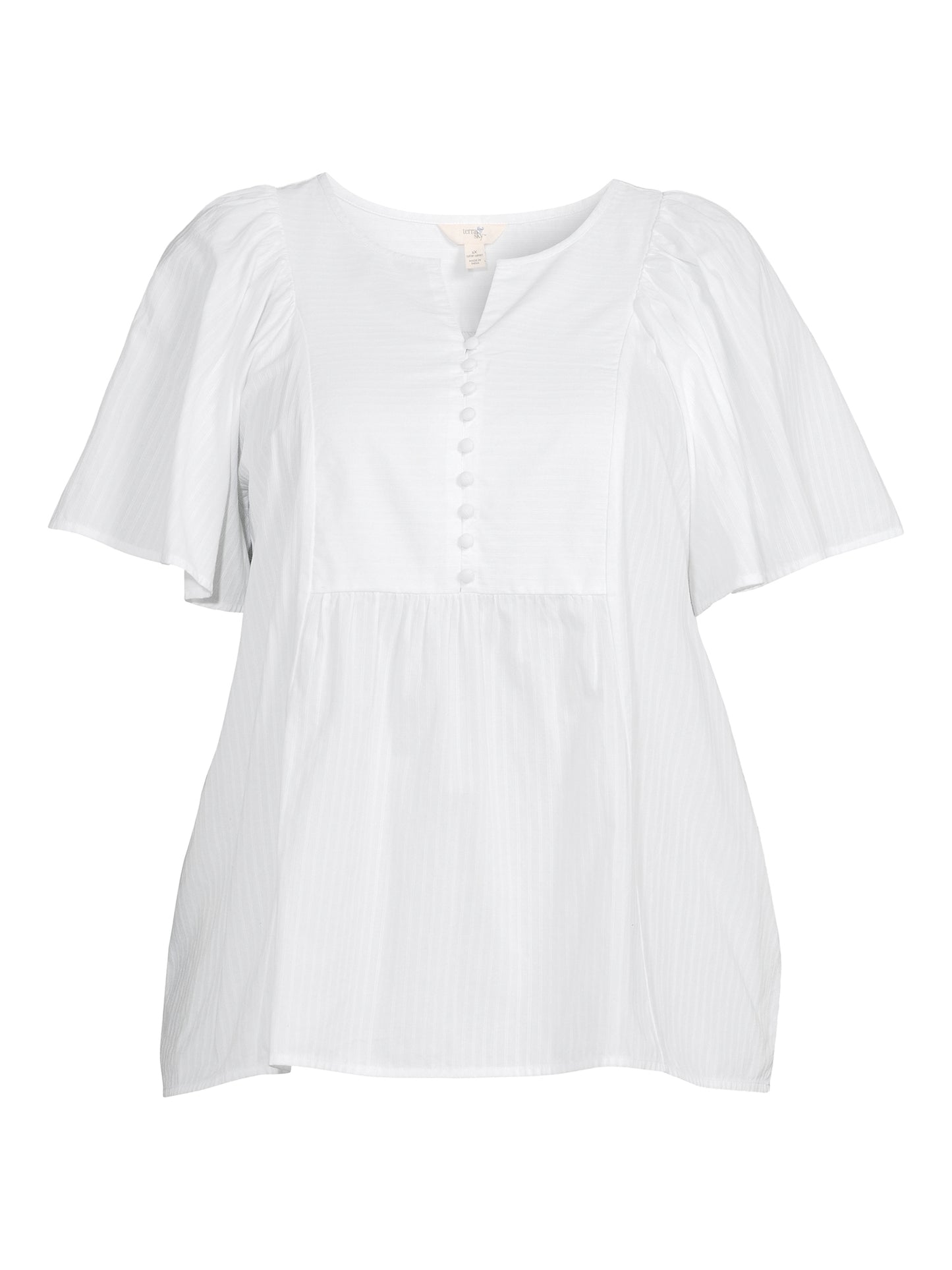 Terra & Sky Women's Plus Size Peplum Woven Top
