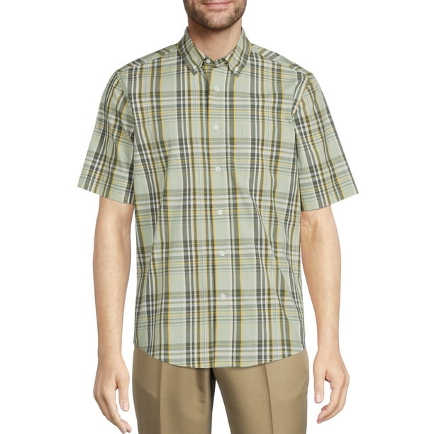 George Classic Fit Plaided Button Down Shirt Short Sleeve