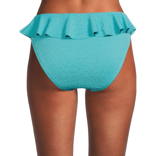 Time And Tru Womens Popcorn Texture Swimsuits Top and Bottom Set