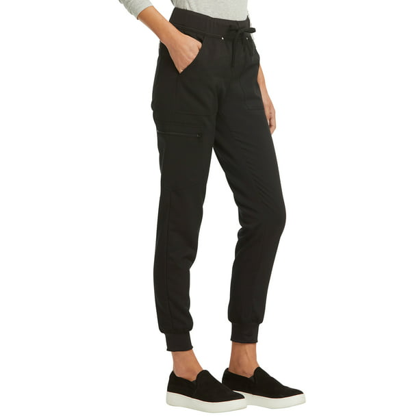 Scrubstar Women's Ultimate Stretch Twill Yoga Drawstring Cargo Jogger Scrub Pant Petite