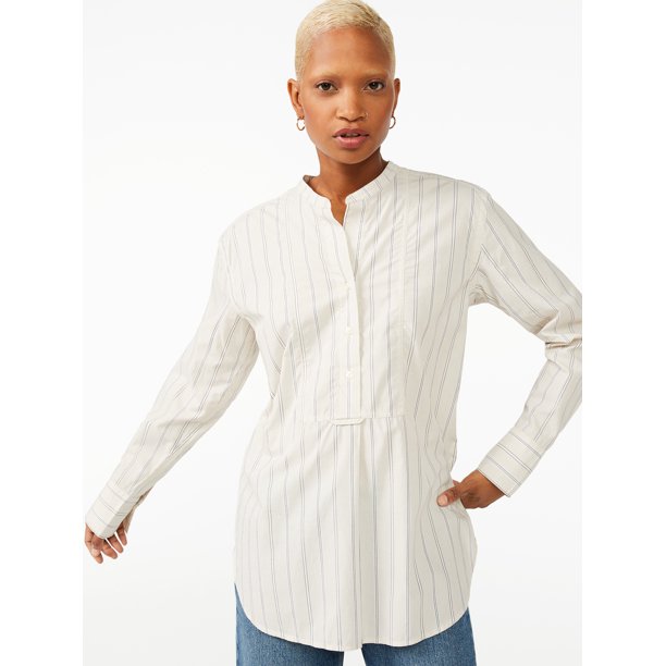 Free Assembly Womens Bib Tunic with Long Sleeves