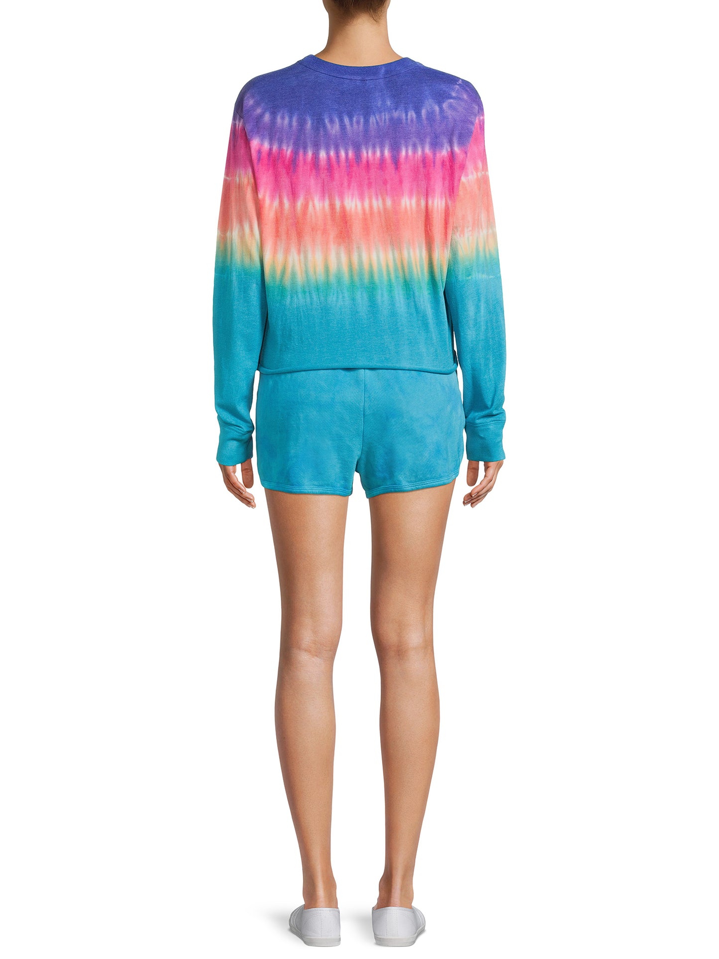 No Boundaries Juniors' Long Sleeve Shirt and Short, 2-Piece Set