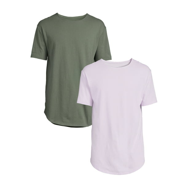 No Boundaries Mens Elongated T-Shirt, 2-Pack