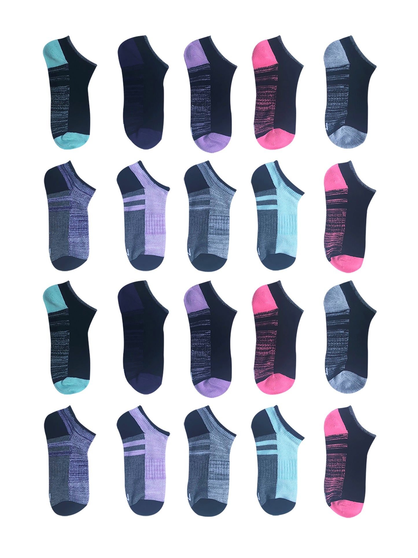 Athletic Work Girls Flat Knit No Show Sock 10 pks