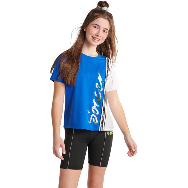 Justice Girls J-Sport Colorblocked Active Knot Front T-Shirt