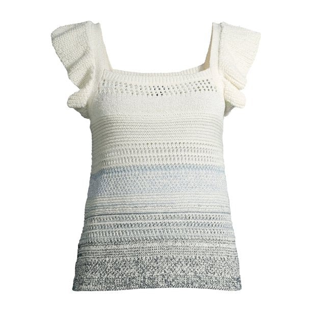 Scoop Womens Ombre Tank Top with Flutter Sleeves