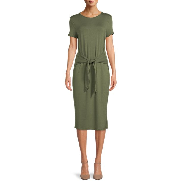 Time and Tru Womens Tie Waist Knit Dress