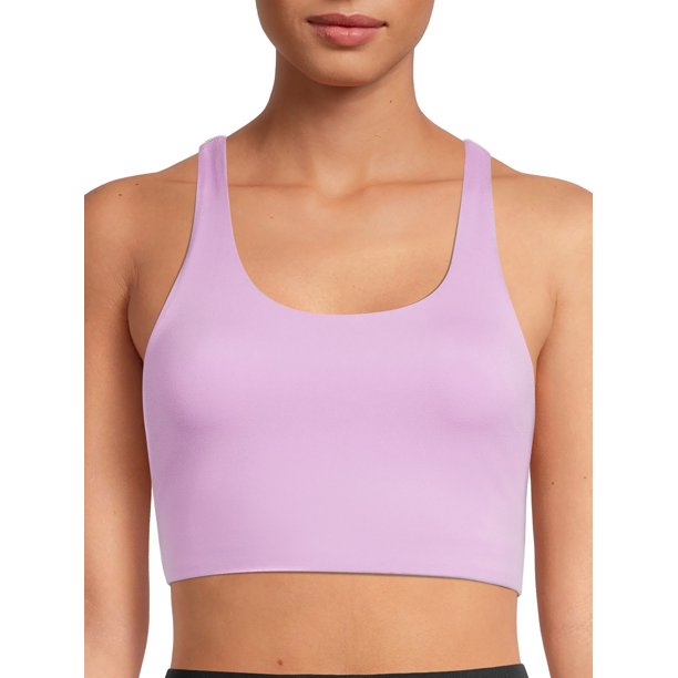 Athlux Womens Basic Luxe Medium Impact Scoop Neck Sports Bra