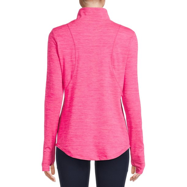Avia Womens Textured Half-Zip Pullover Top