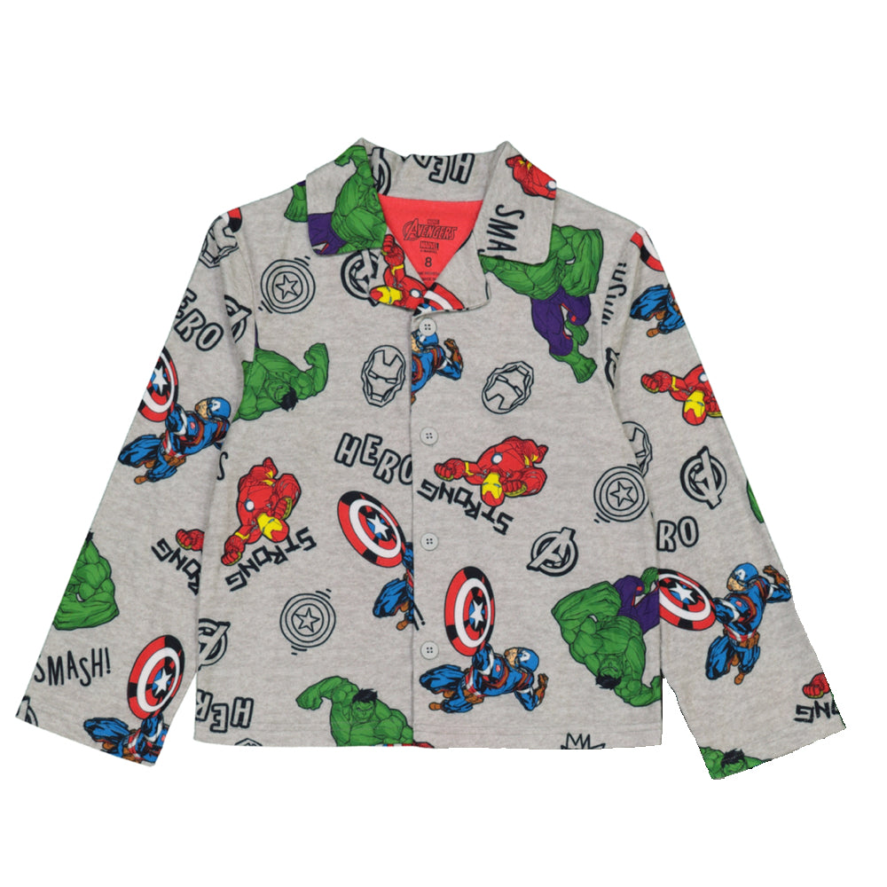 The Avengers Boys Printed Pajama Set, 2-Piece - 6 - Grey