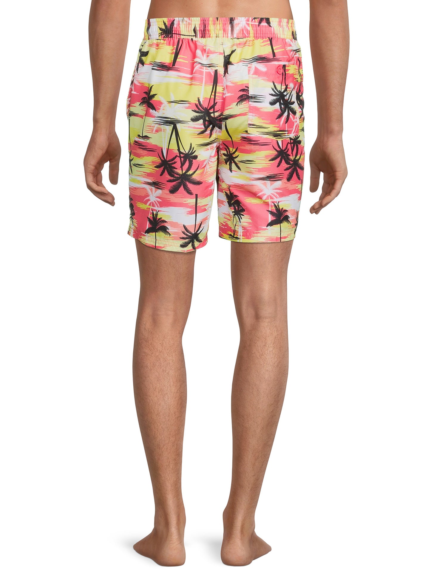 No Boundaries Mens and Big Mens 7 Palm Sunset Swim Trunks