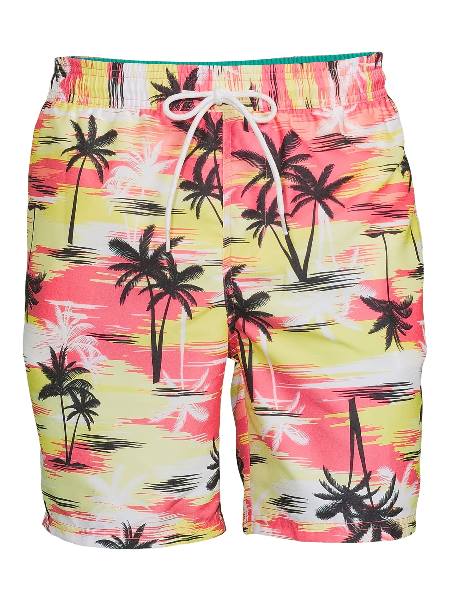 No Boundaries Mens and Big Mens 7 Palm Sunset Swim Trunks