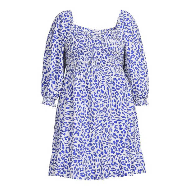 The Get Women's Long Sleeve Square Neck Mini Dress