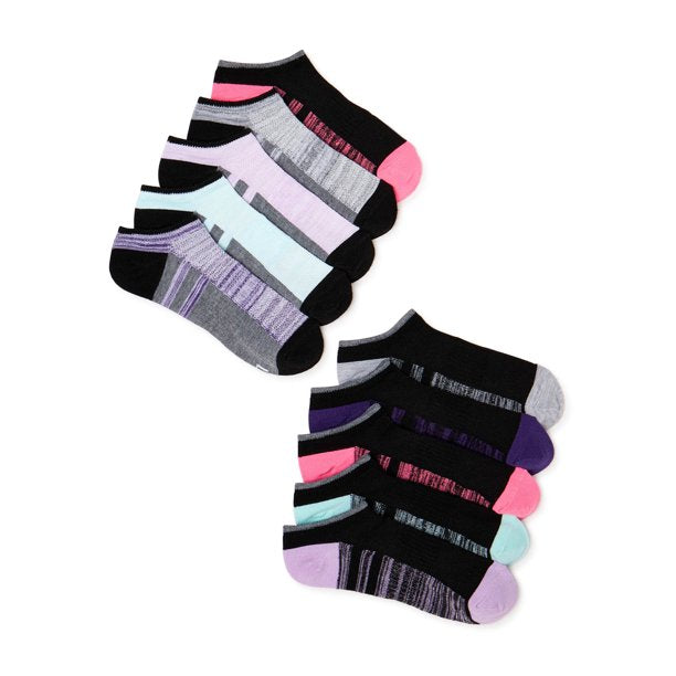 Athletic Work Girls Flat Knit No Show Sock 10 pks