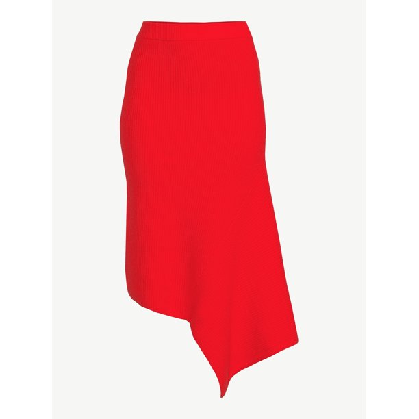 Scoop Womens Asymmetrical Midi Skirt