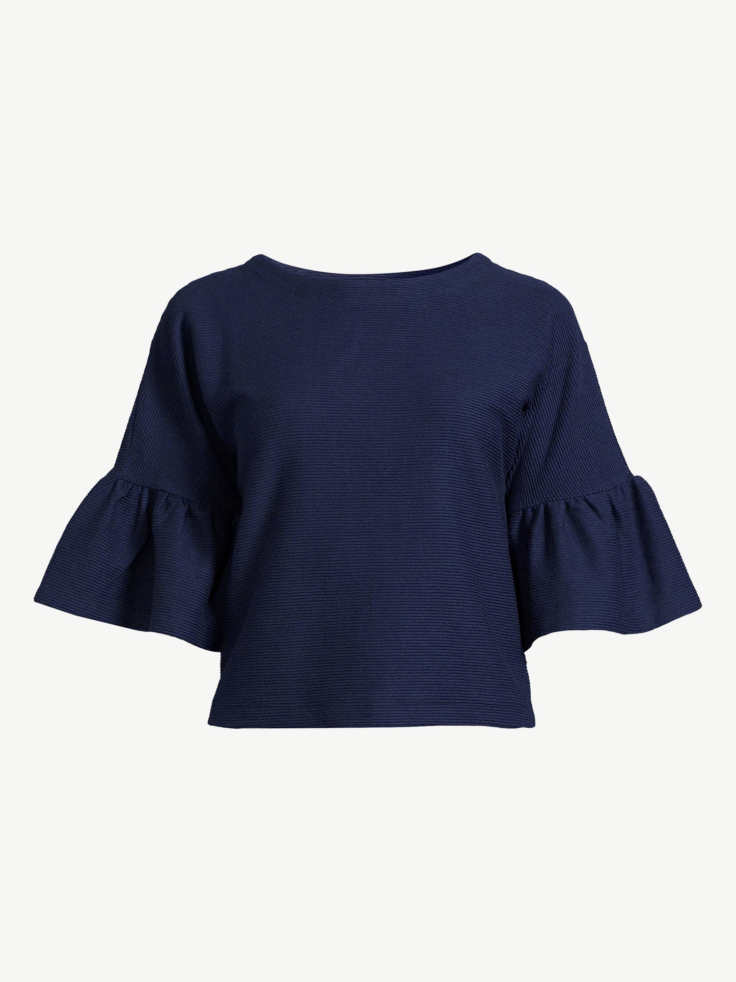 Free Assembly Womens Ruffle Ottoman Top with Dolman Sleeves