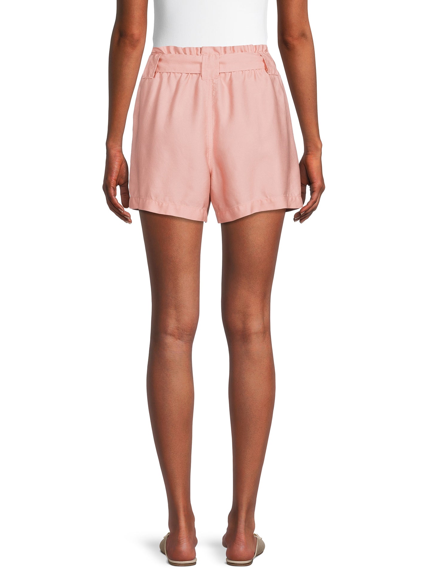 Time and Tru Womens Belted Waist Mid Rise Soft Short
