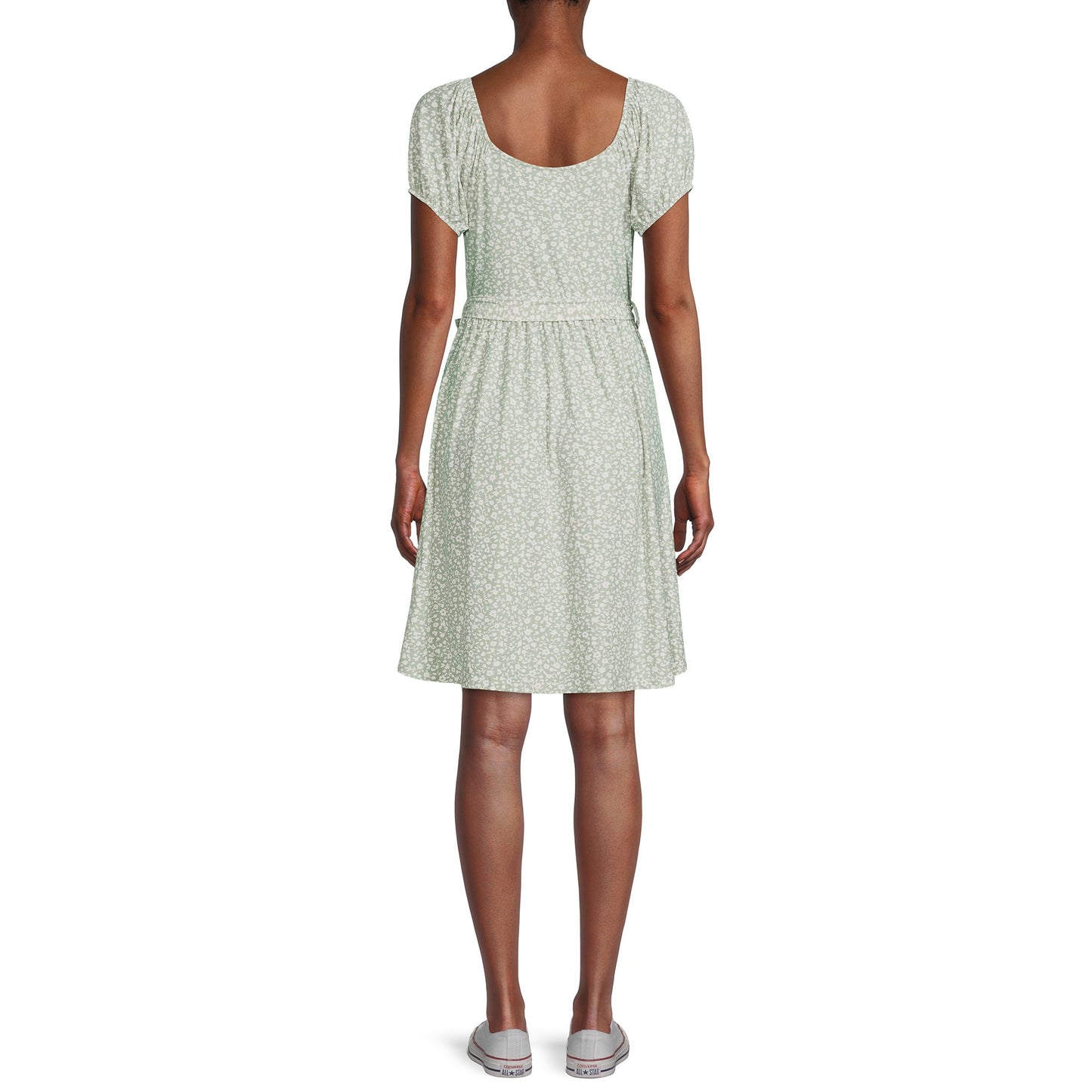 No Boundaries Juniors Peasant Dress with Belt