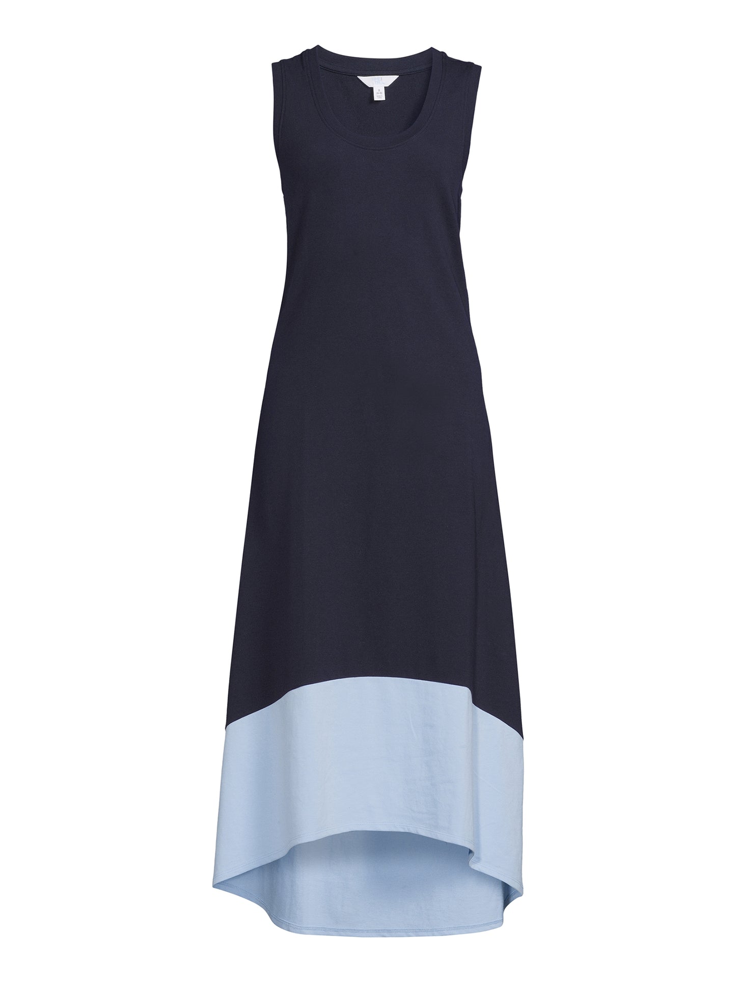 Time And Tru Womens Sleeveless High-Low Pique Knit Dress