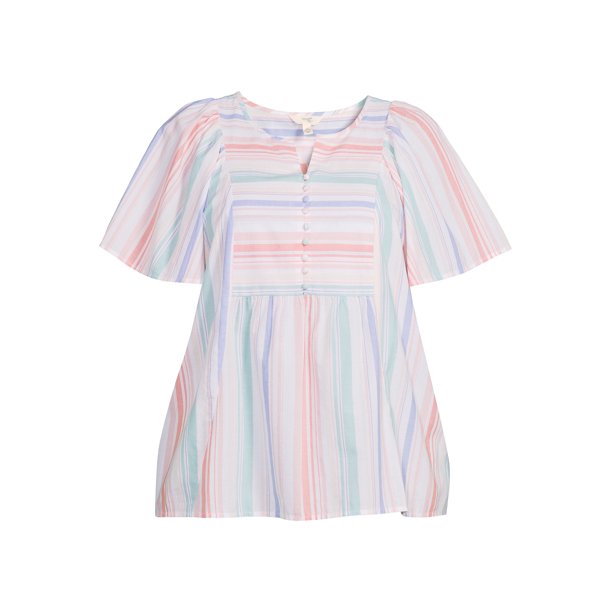Terra & Sky Women's Plus Size Peplum Woven Top