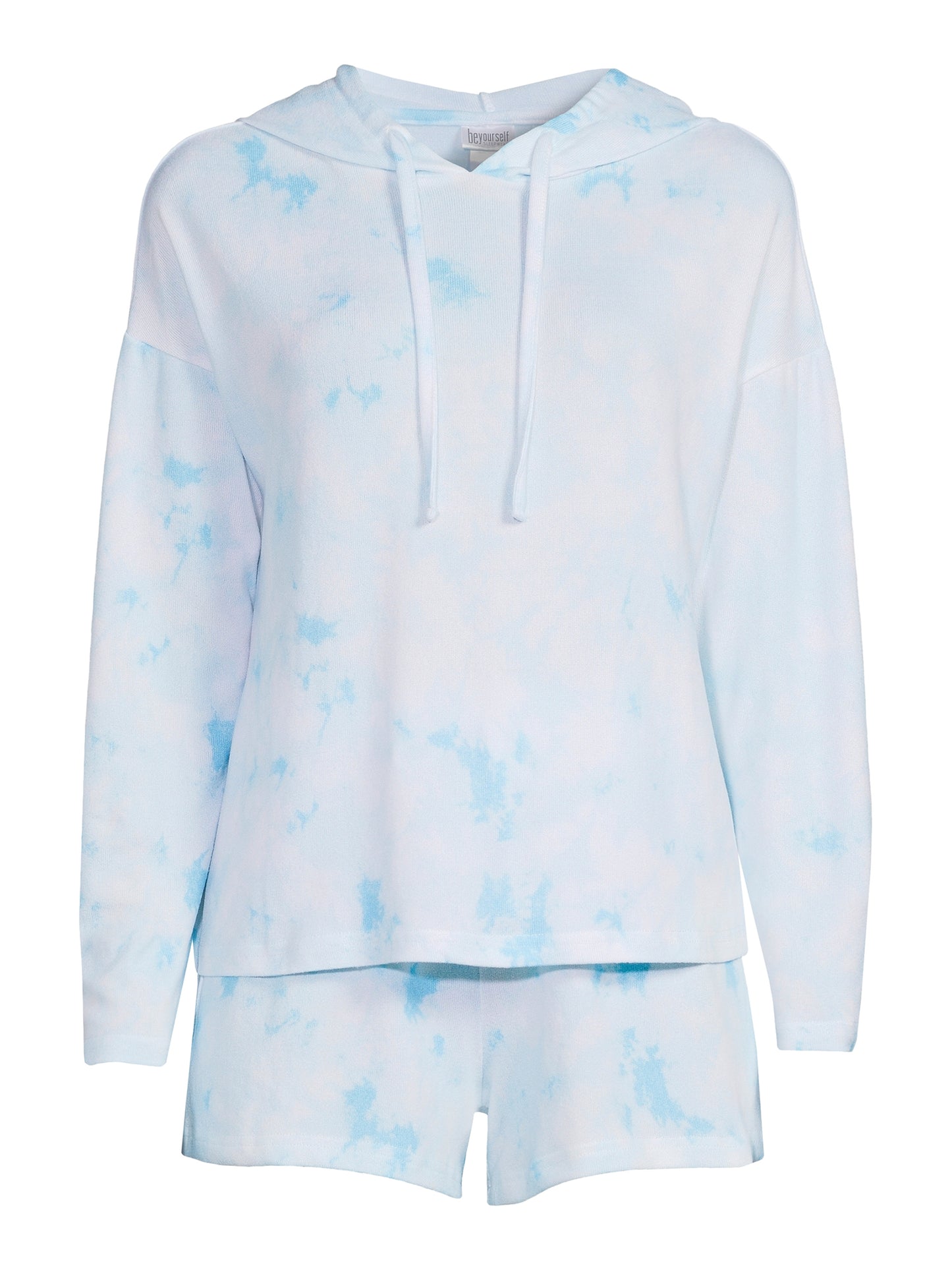 Be Yourself Women's and Women's Plus Hoodie and Sleep Shorts, 2-Piece Set