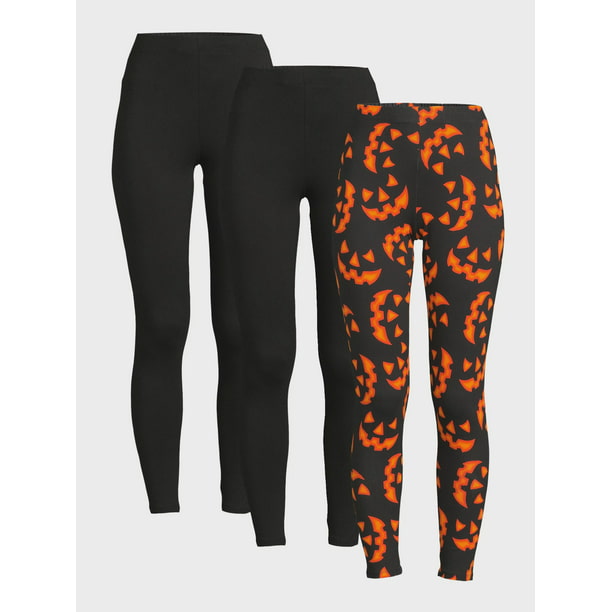No Boundaries Juniors Halloween Ankle Leggings, 3-Pack