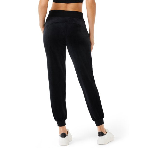 Sofia Active by Sofia Vergara Women Rib Trim Velour Jogger