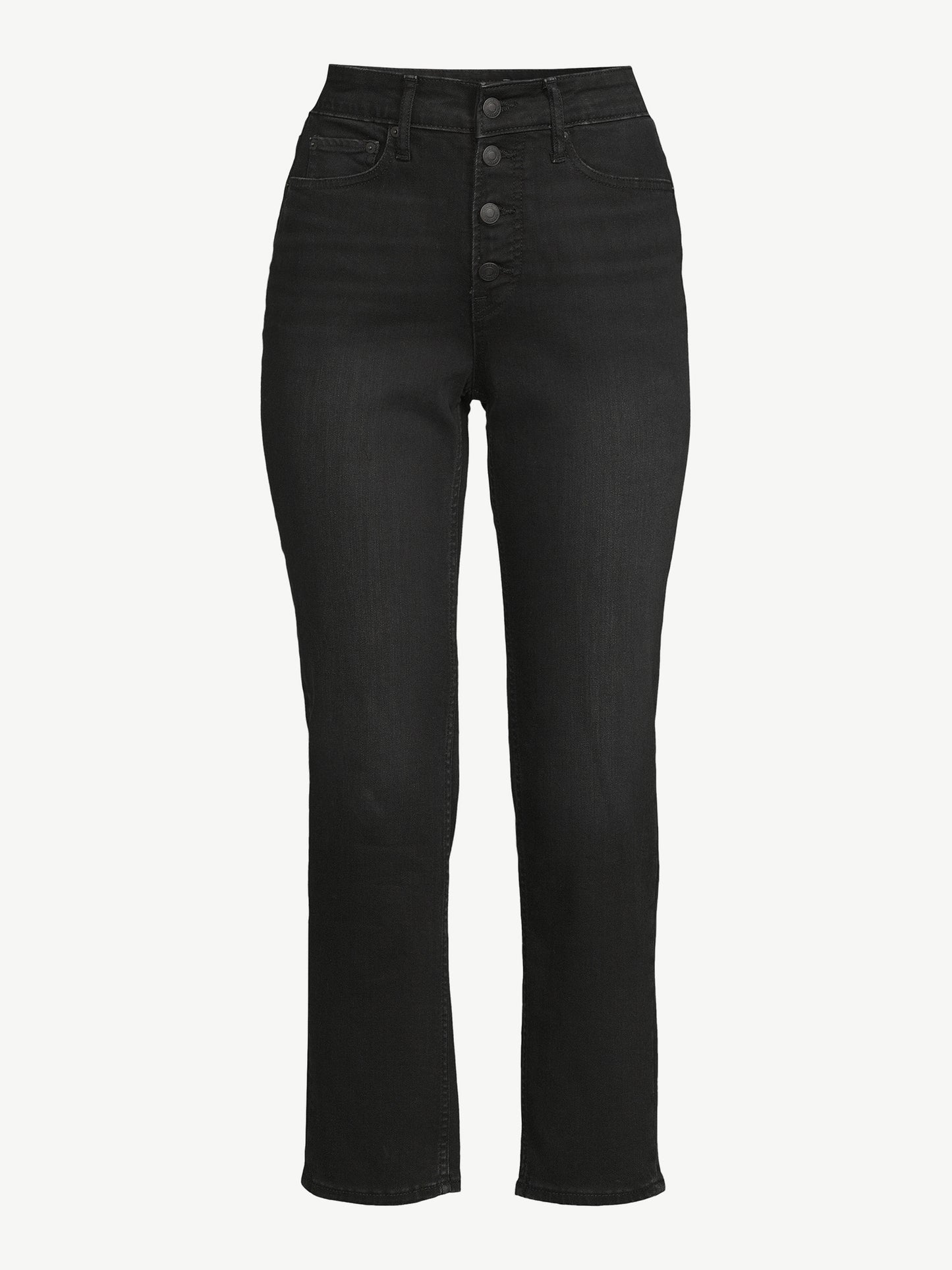 Free Assembly Womens Essential Slim Jeans with Exposed Button Front