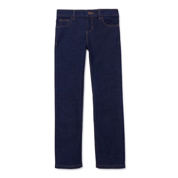 Wonder Nation Girls Straight Jeans Adjustable Waist