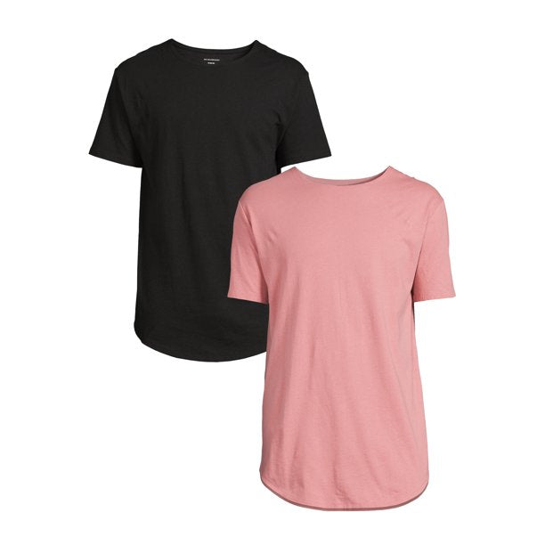 No Boundaries Mens Elongated T-Shirt, 2-Pack