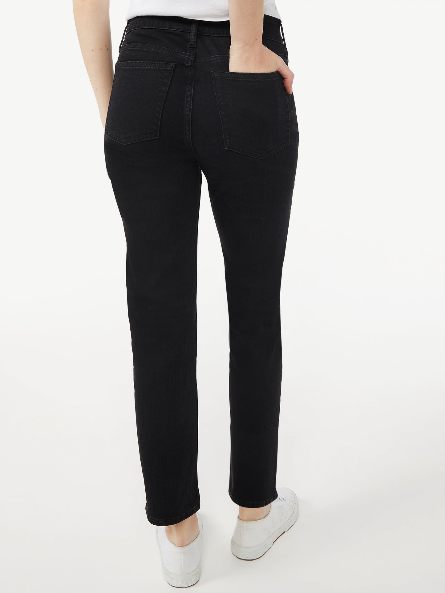 Free Assembly Womens Essential Slim Jeans with Exposed Button Front