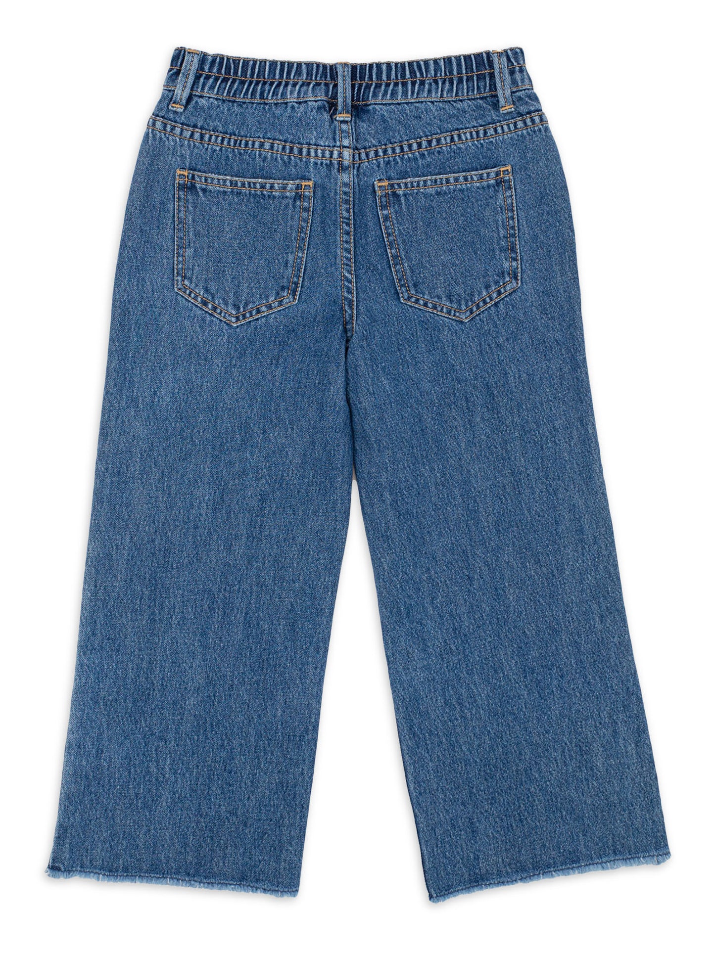 Wonder Nation Girls Denim Cropped Wide Leg Jean & Plus