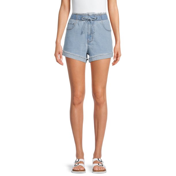No Boundaries Juniors Tie-Front Shorts