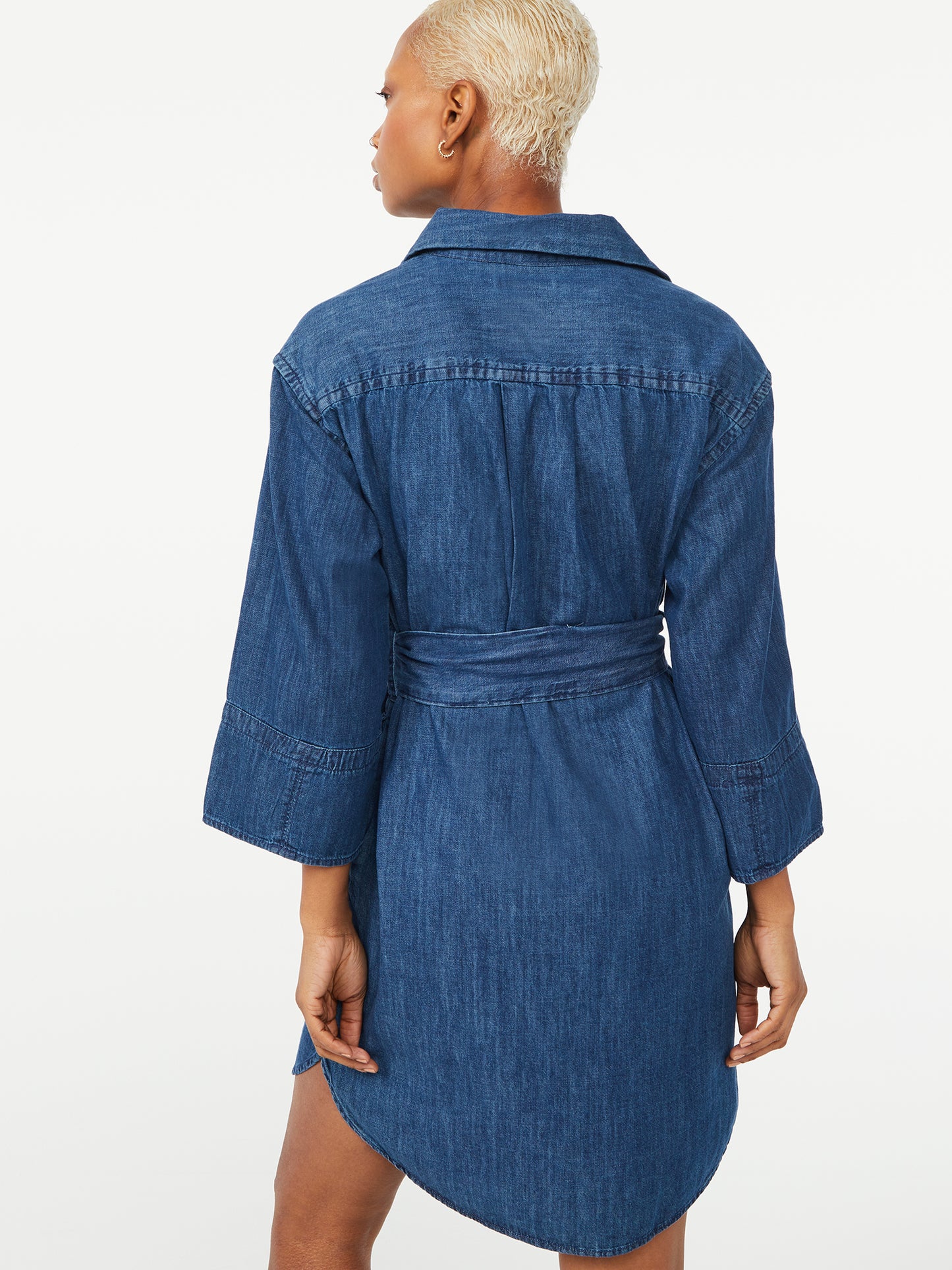 Free Assembly Women's Shift Dress with Square Sleeves