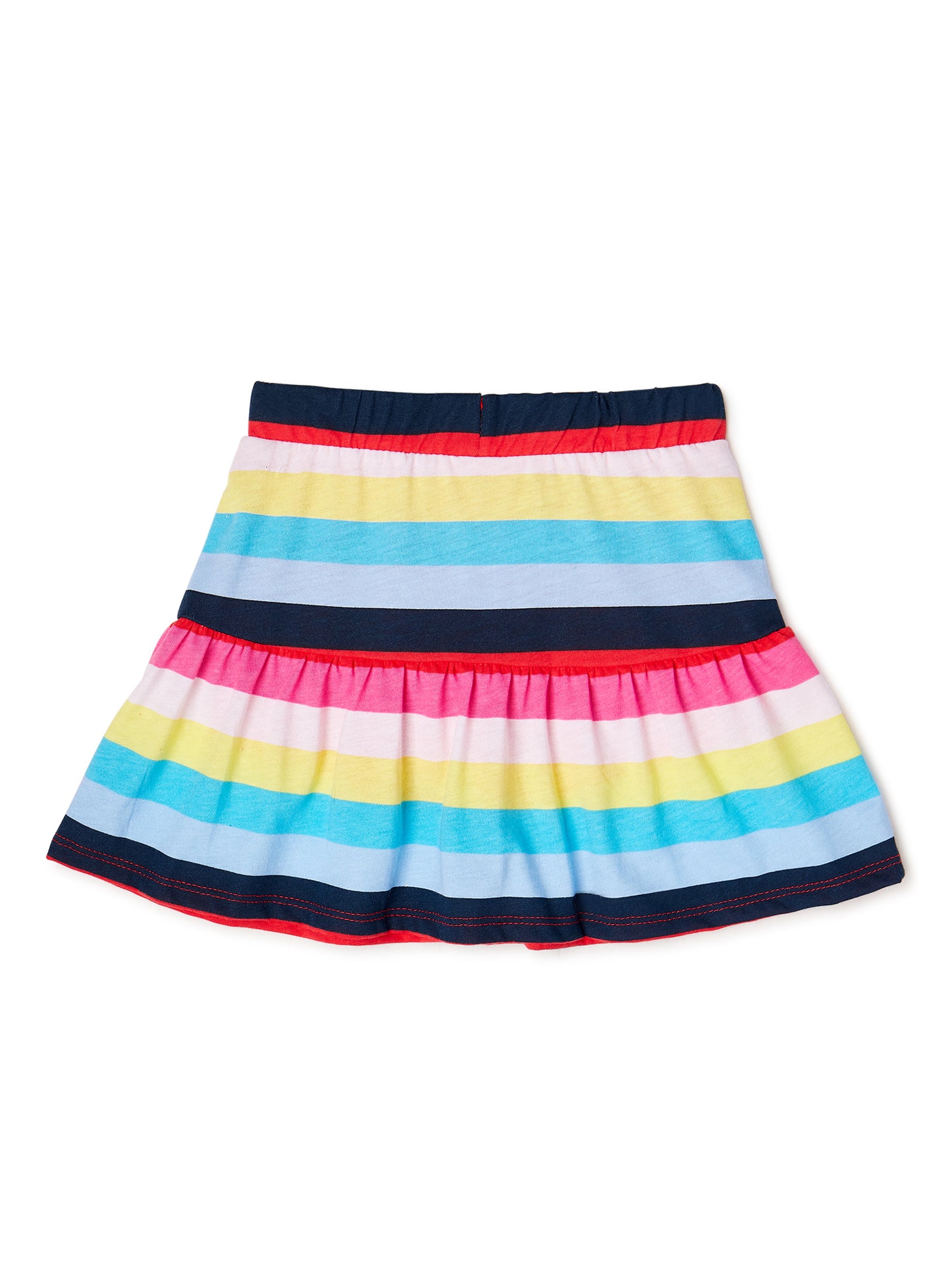 365 Kids from Garanimals Girls Multi Color Striped 2-Tier Scooter Skirt,