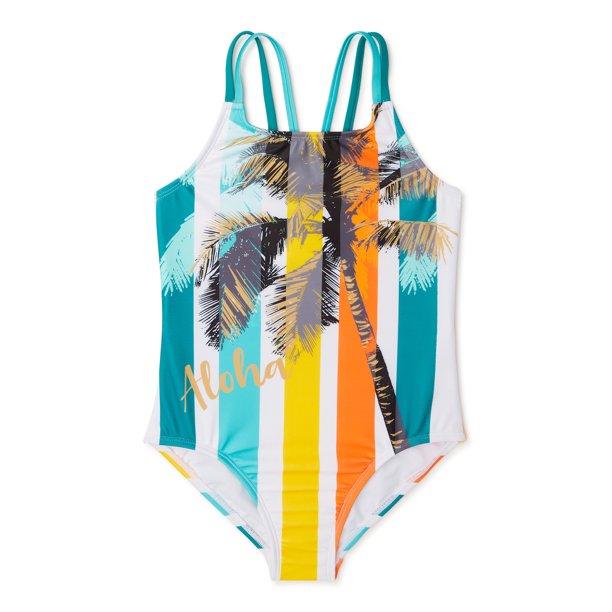 Wonder Nation One Piece Swimsuit with UPF 50+ Sun Protection & Plus