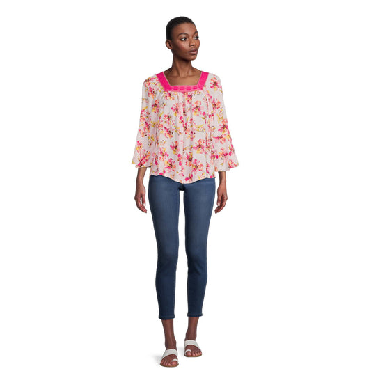 The Pioneer Woman Square Neck Flutter Sleeve Blouse